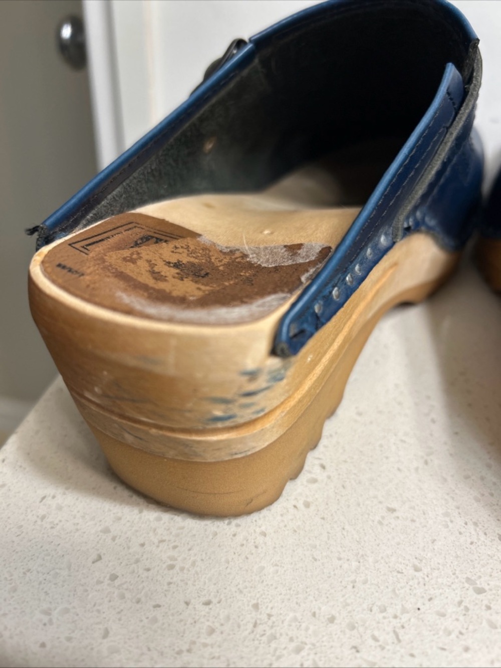 Troentorp Blue Leather Clog Shoes Sweden Size 37 - Picture 9 of 11